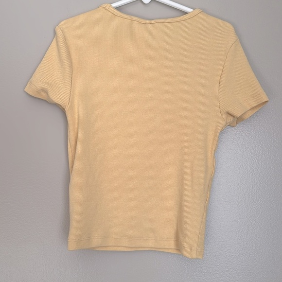 Divided Yellow Short Sleeve Fitted Tee - Picture 3 of 4